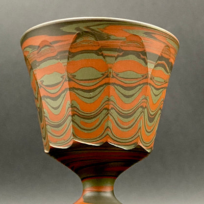 Yohei Konishi, Tokoname Ware Neriage, Horseback Cup (Stem Cup) "Shouchu no Tama" Sake Vessel #197