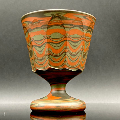 Yohei Konishi, Tokoname Ware Neriage, Horseback Cup (Stem Cup) "Shouchu no Tama" Sake Vessel #197
