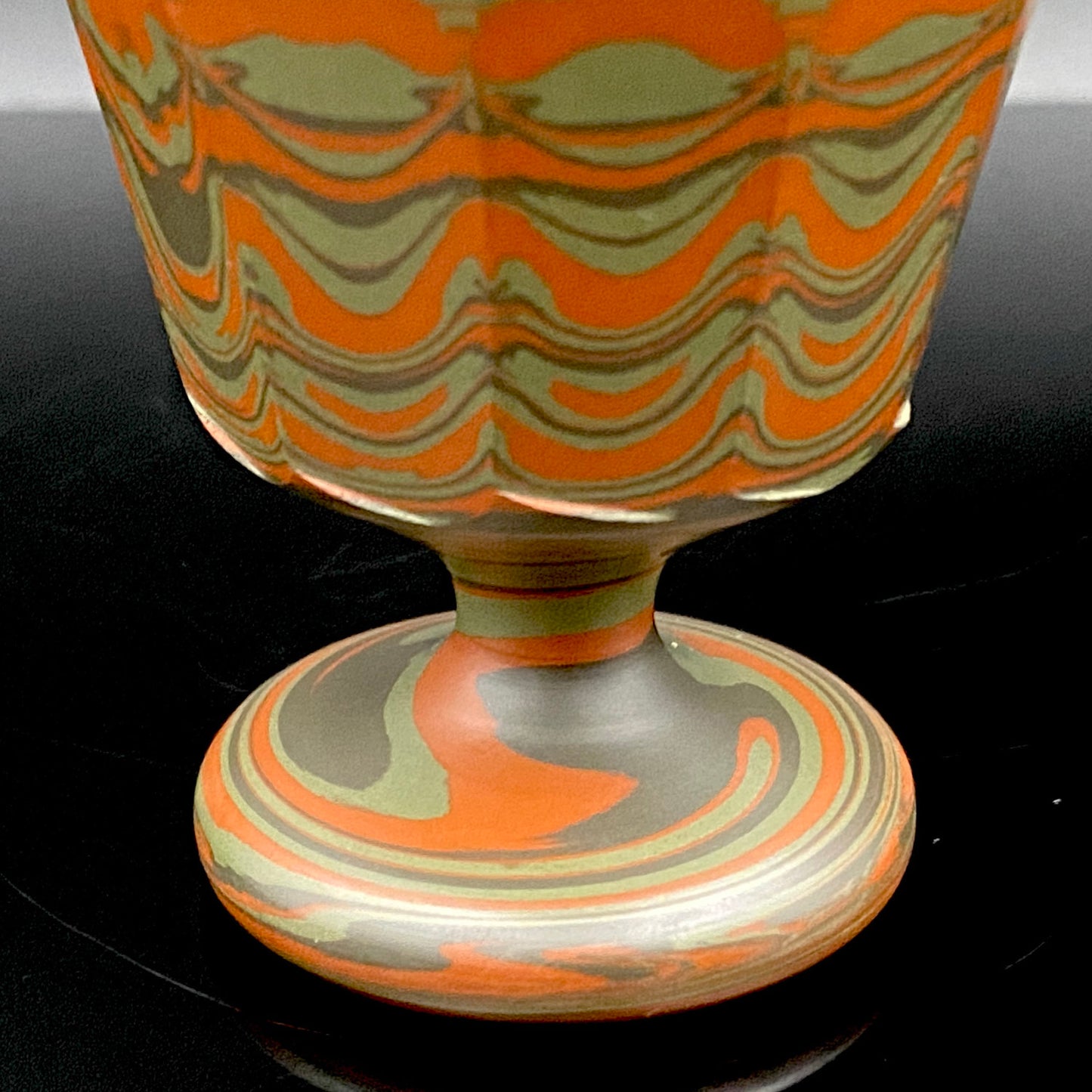 Yohei Konishi, Tokoname Ware Neriage, Horseback Cup (Stem Cup) "Shouchu no Tama" Sake Vessel #197