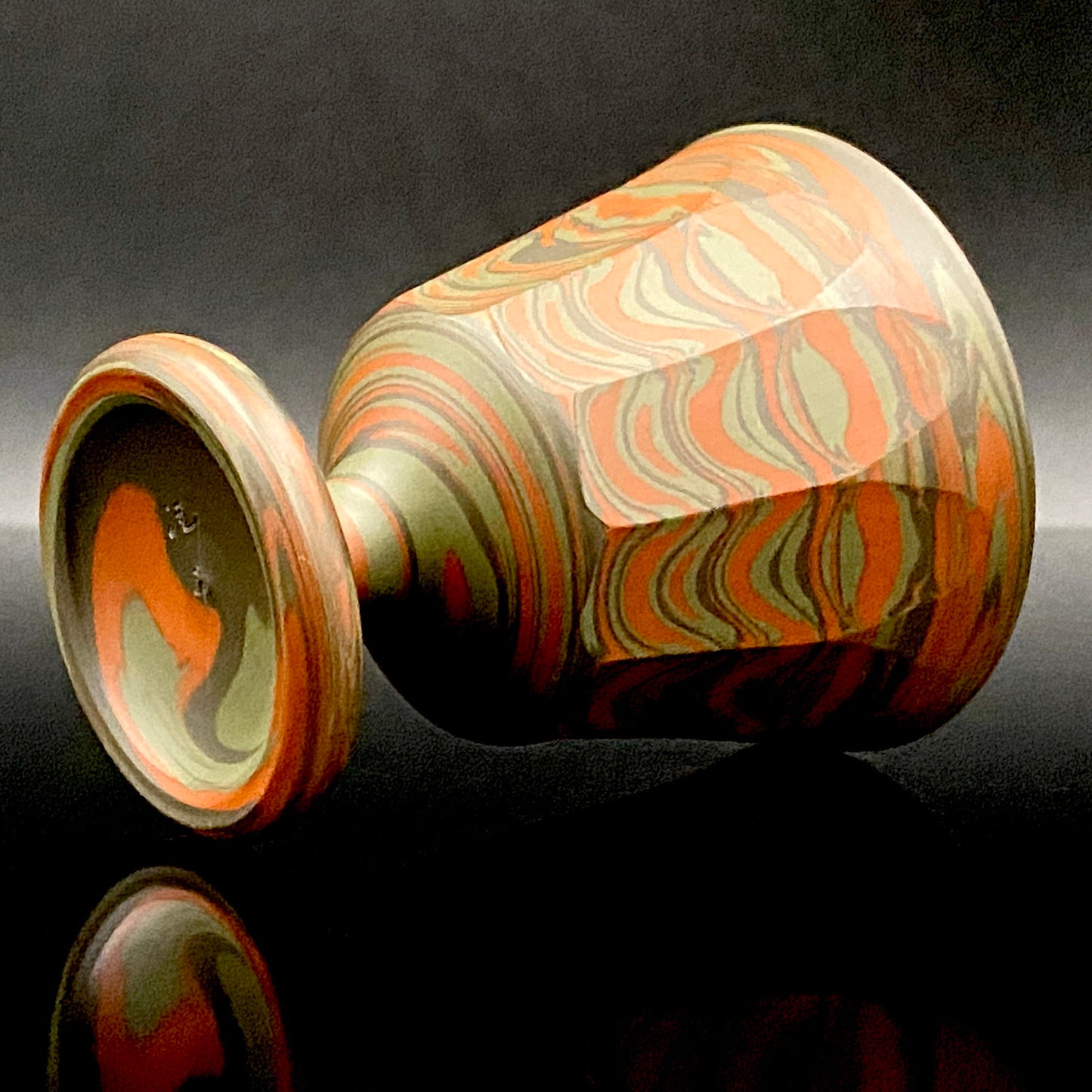 Yohei Konishi, Tokoname Ware Neriage, Horseback Cup (Stem Cup) "Shouchu no Tama" Sake Vessel #197