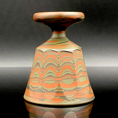 Yohei Konishi, Tokoname Ware Neriage, Horseback Cup (Stem Cup) "Shouchu no Tama" Sake Vessel #197