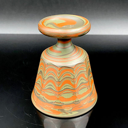 Yohei Konishi, Tokoname Ware Neriage, Horseback Cup (Stem Cup) "Shouchu no Tama" Sake Vessel #197