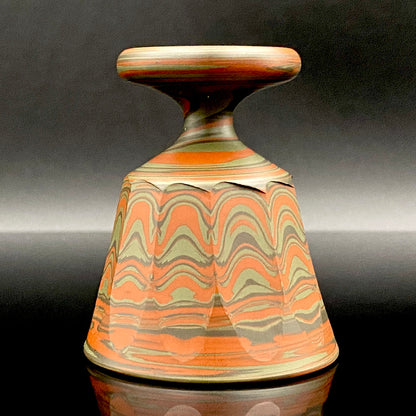 Yohei Konishi, Tokoname Ware Neriage, Horseback Cup (Stem Cup) "Shouchu no Tama" Sake Vessel #197