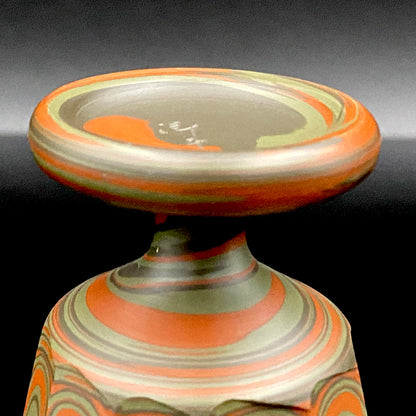 Yohei Konishi, Tokoname Ware Neriage, Horseback Cup (Stem Cup) "Shouchu no Tama" Sake Vessel #197