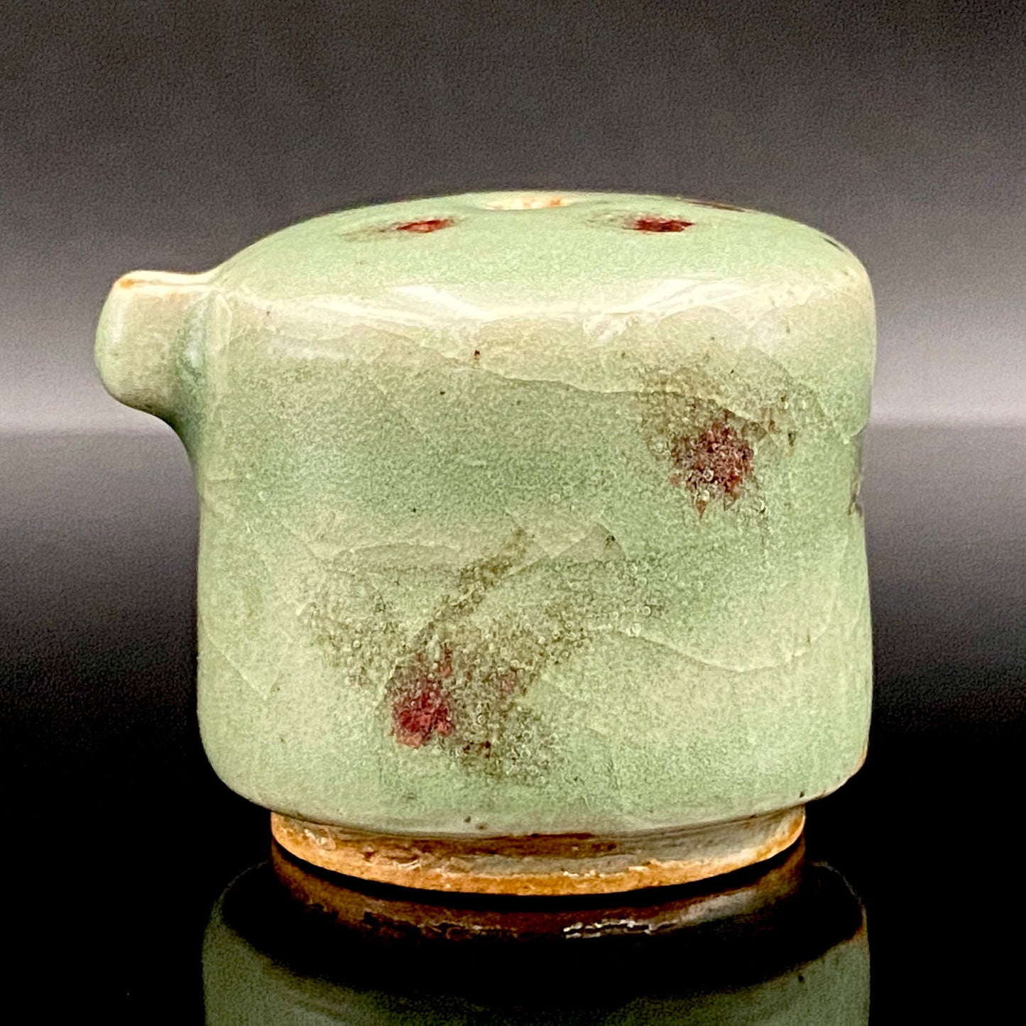 吉备烧 现代名工 第二代 水川陶影（水川胜治：Katsuji Mizukawa）作品 盐烧水滴 威士忌滴水器 #200