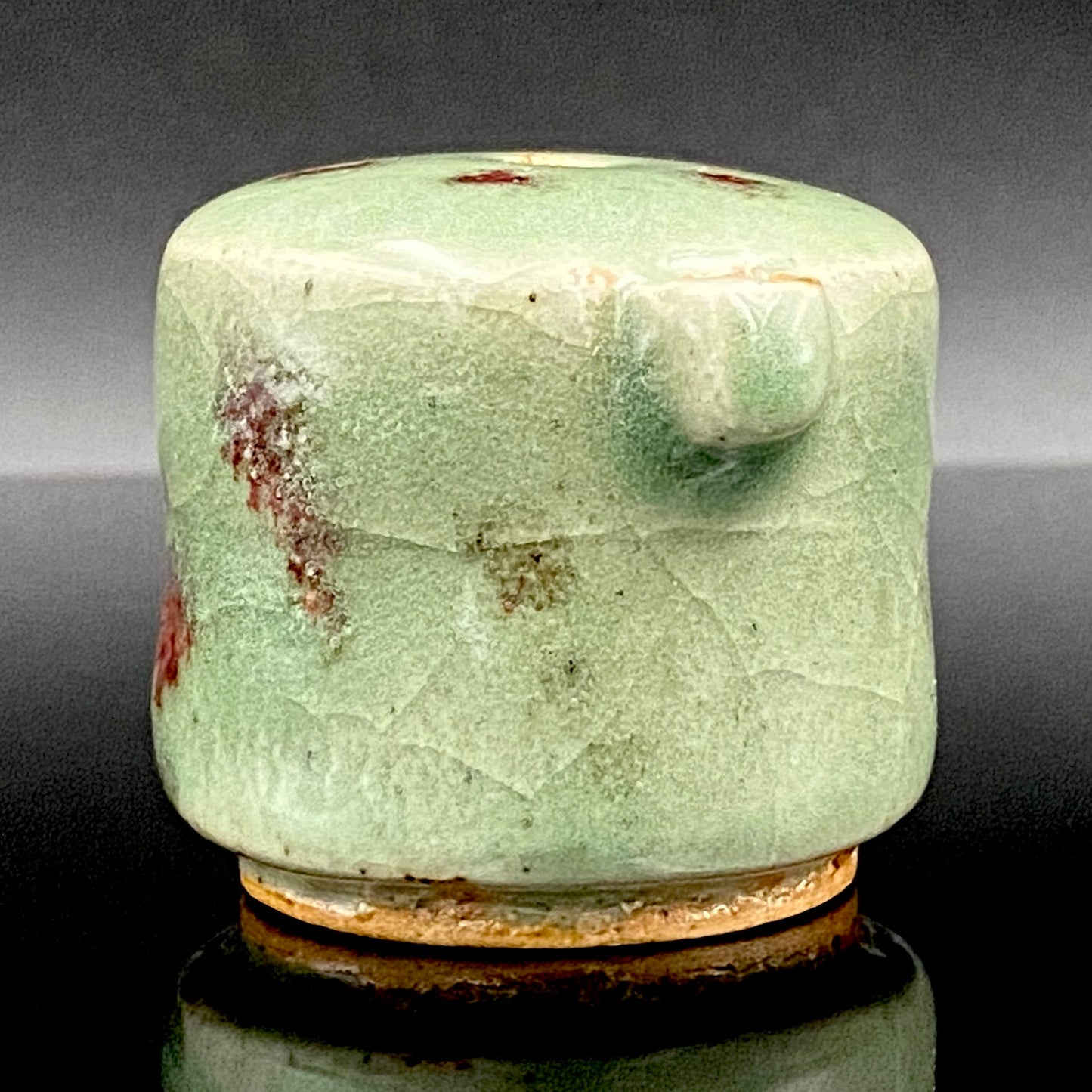 吉备烧 现代名工 第二代 水川陶影（水川胜治：Katsuji Mizukawa）作品 盐烧水滴 威士忌滴水器 #200