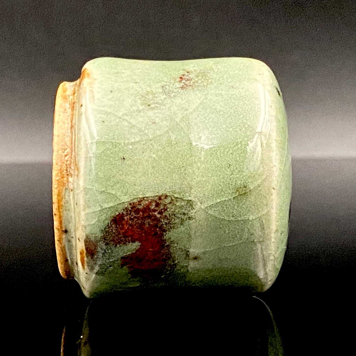 吉备烧 现代名工 第二代 水川陶影（水川胜治：Katsuji Mizukawa）作品 盐烧水滴 威士忌滴水器 #200