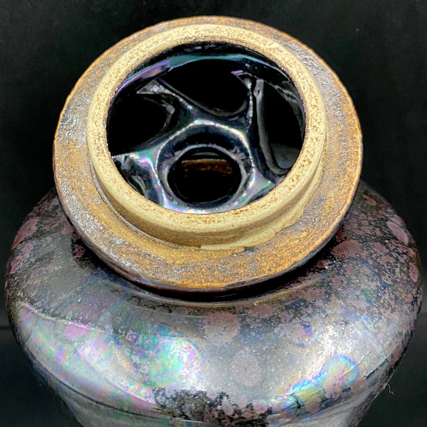 内閣総理大臣賞受賞作家 三代 平安宋丘 (久保 義蔵) 作 曜変天目 三足香炉 曜変天目 博物館収蔵級 【真作保証】#204