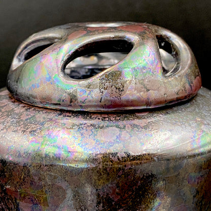 内閣総理大臣賞受賞作家 三代 平安宋丘 (久保 義蔵) 作 曜変天目 三足香炉 曜変天目 博物館収蔵級 【真作保証】#204