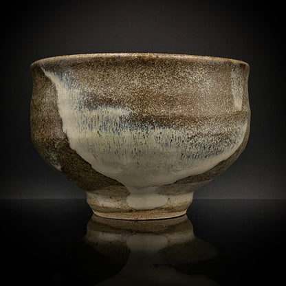 益子焼 伝統工芸士 北土窯三村陶苑 三村 北土 作 糠釉抹茶碗、和のロックグラス、元栃木県窯業指導所技官 糠釉抹茶碗 #490