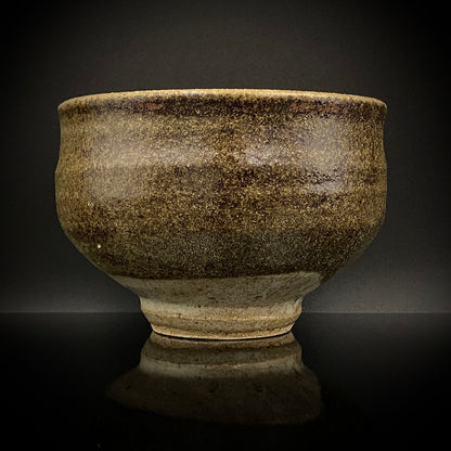 益子焼 伝統工芸士 北土窯三村陶苑 三村 北土 作 糠釉抹茶碗、和のロックグラス、元栃木県窯業指導所技官 糠釉抹茶碗 #490