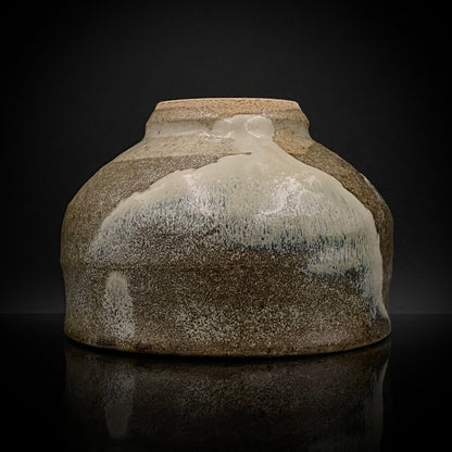 益子焼 伝統工芸士 北土窯三村陶苑 三村 北土 作 糠釉抹茶碗、和のロックグラス、元栃木県窯業指導所技官 糠釉抹茶碗 #490