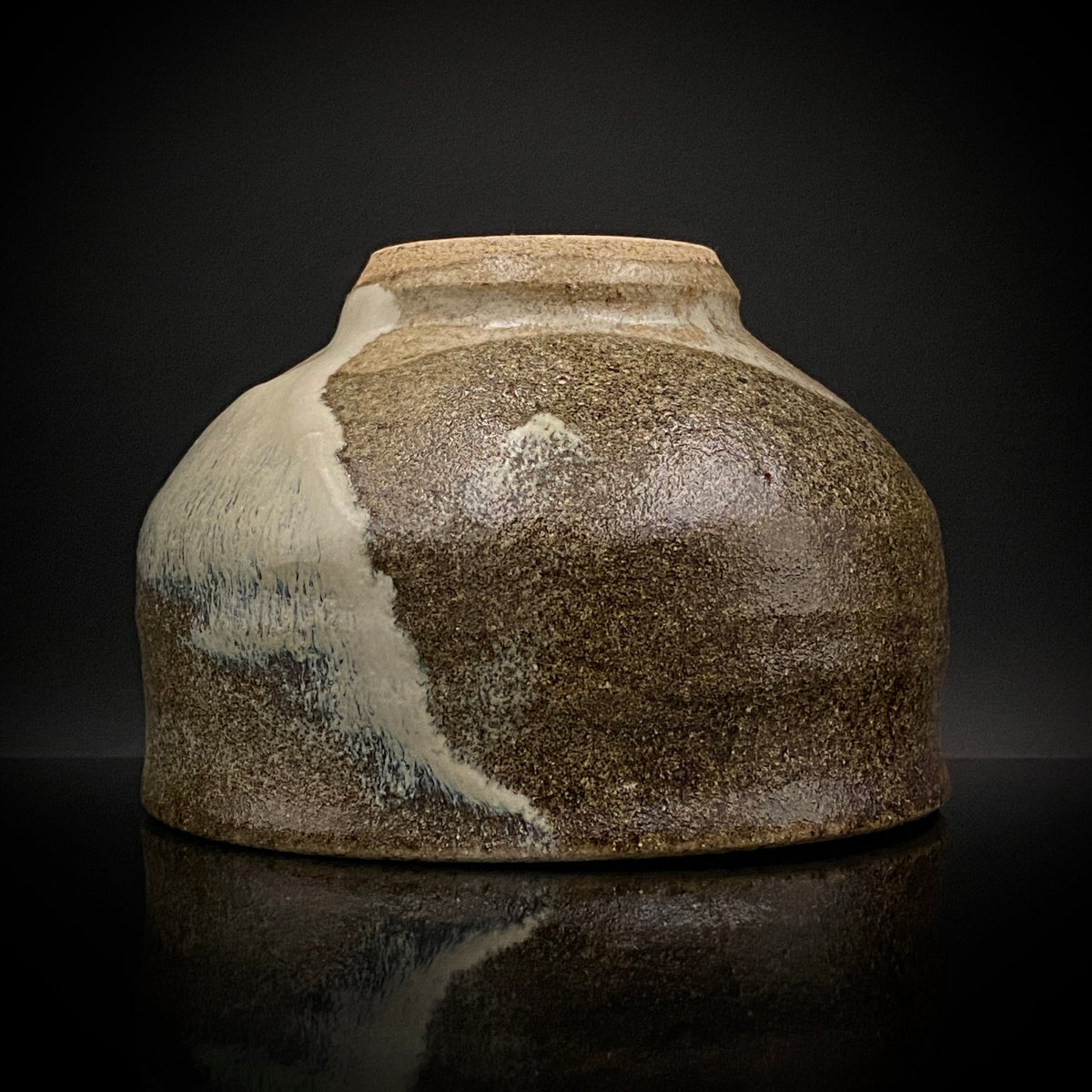 益子焼 伝統工芸士 北土窯三村陶苑 三村 北土 作 糠釉抹茶碗、和のロックグラス、元栃木県窯業指導所技官 糠釉抹茶碗 #490