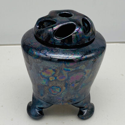 内閣総理大臣賞受賞作家 三代 平安宋丘 (久保 義蔵) 作 曜変天目 三足香炉 曜変天目 博物館収蔵級 【真作保証】#204