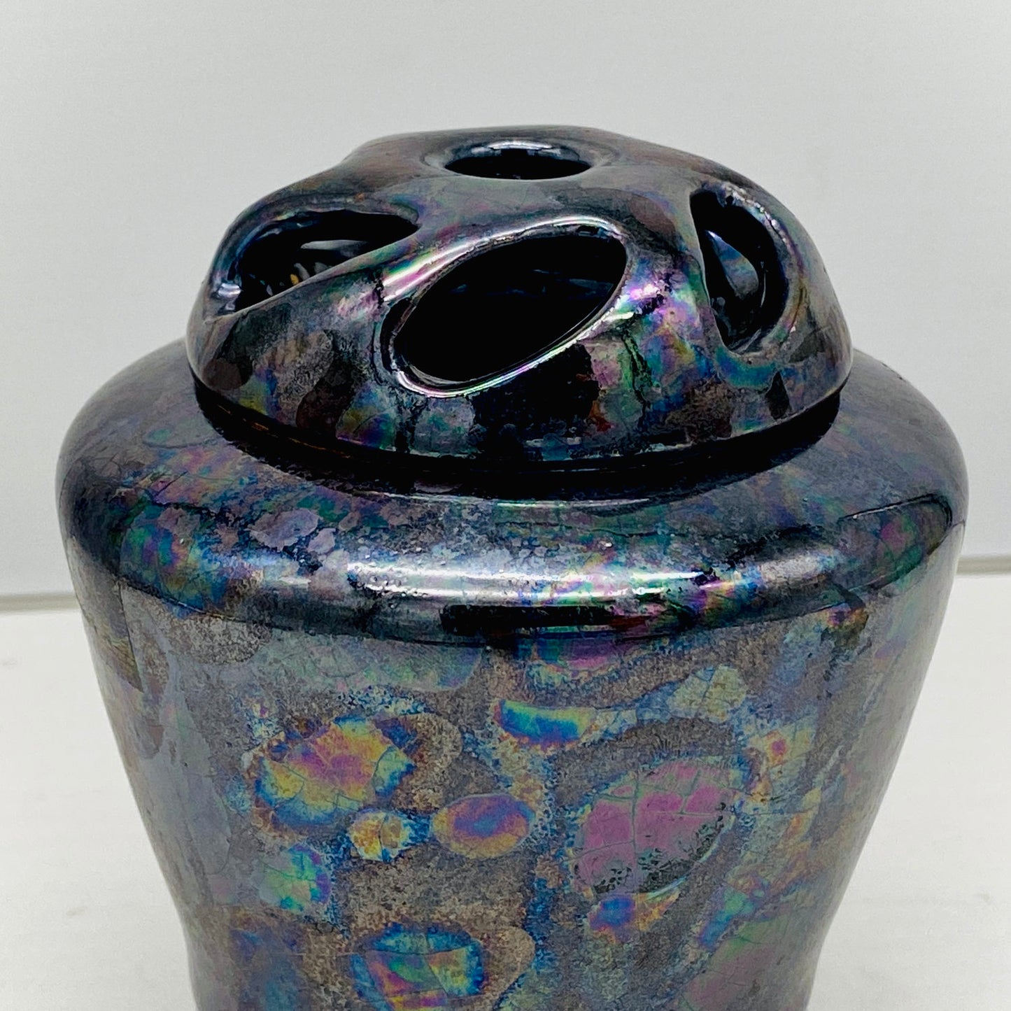 内閣総理大臣賞受賞作家 三代 平安宋丘 (久保 義蔵) 作 曜変天目 三足香炉 曜変天目 博物館収蔵級 【真作保証】#204