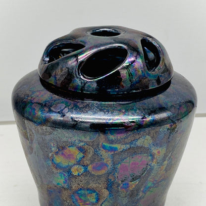 内閣総理大臣賞受賞作家 三代 平安宋丘 (久保 義蔵) 作 曜変天目 三足香炉 曜変天目 博物館収蔵級 【真作保証】#204