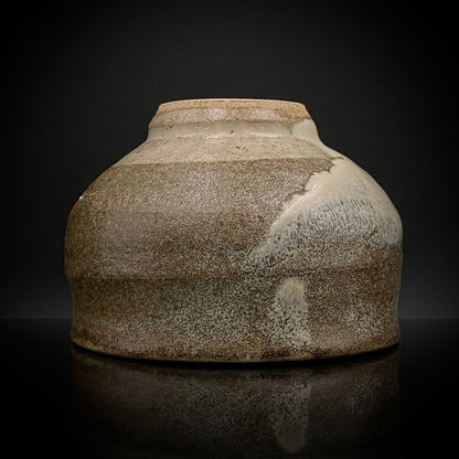 益子焼 伝統工芸士 北土窯三村陶苑 三村 北土 作 糠釉抹茶碗、和のロックグラス、元栃木県窯業指導所技官 糠釉抹茶碗 #490