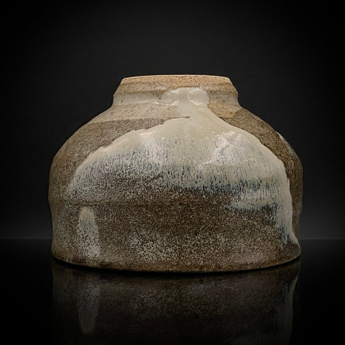 益子焼 伝統工芸士 北土窯三村陶苑 三村 北土 作 糠釉抹茶碗、和のロックグラス、元栃木県窯業指導所技官 糠釉抹茶碗 #490