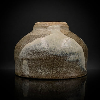 益子焼 伝統工芸士 北土窯三村陶苑 三村 北土 作 糠釉抹茶碗、和のロックグラス、元栃木県窯業指導所技官 糠釉抹茶碗 #490