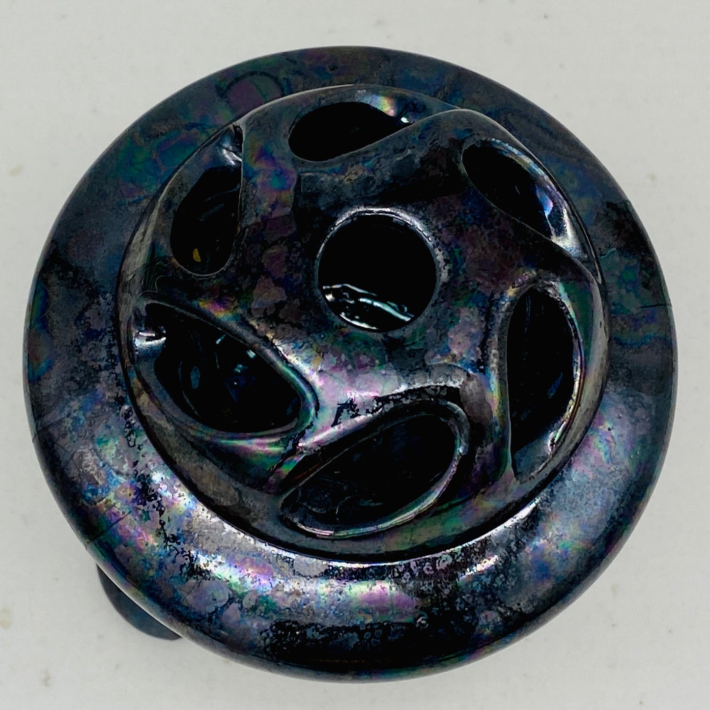 内閣総理大臣賞受賞作家 三代 平安宋丘 (久保 義蔵) 作 曜変天目 三足香炉 曜変天目 博物館収蔵級 【真作保証】#204