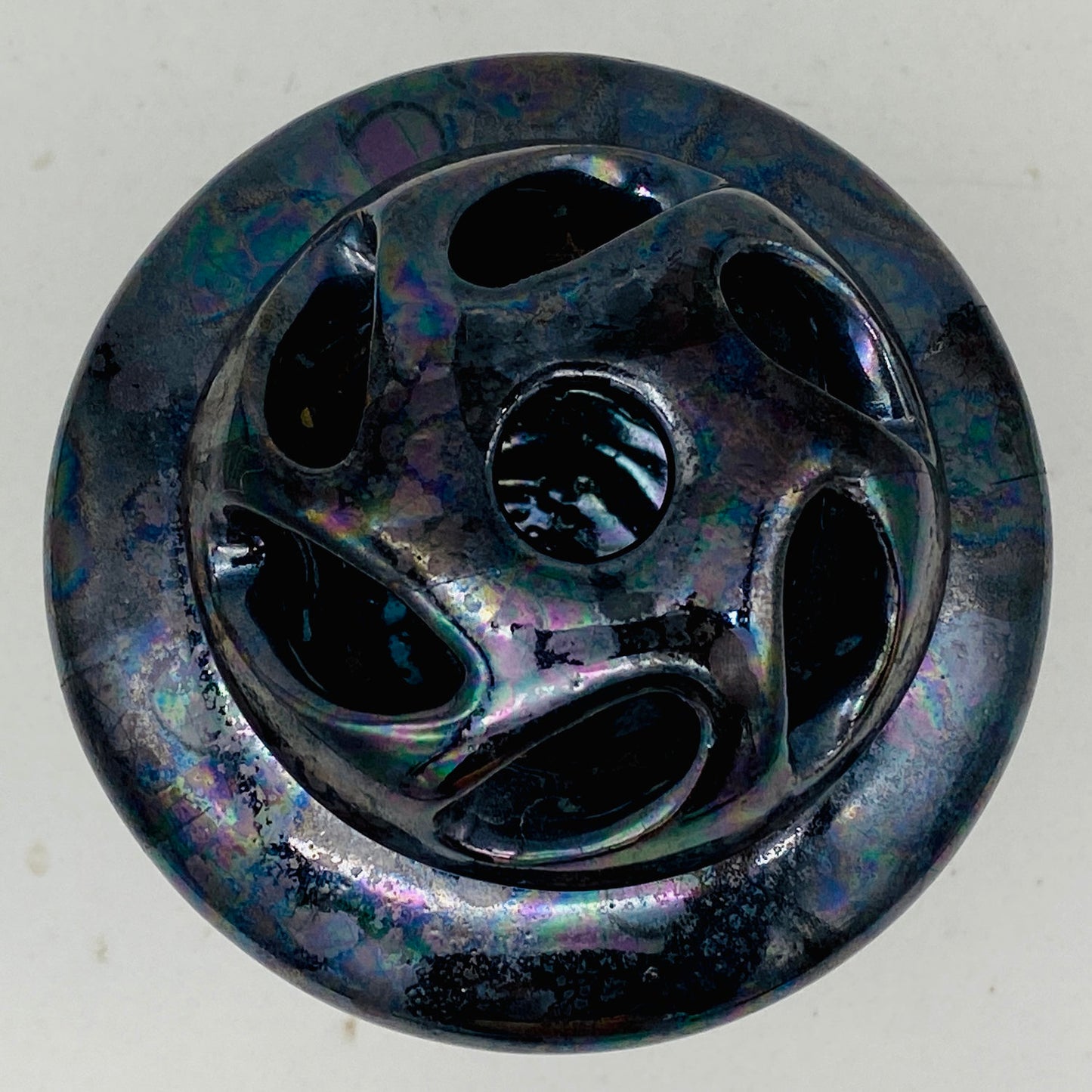 内閣総理大臣賞受賞作家 三代 平安宋丘 (久保 義蔵) 作 曜変天目 三足香炉 曜変天目 博物館収蔵級 【真作保証】#204