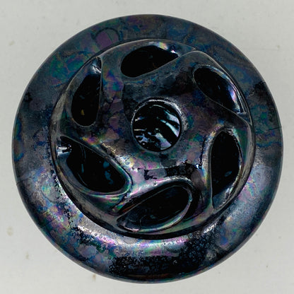 内閣総理大臣賞受賞作家 三代 平安宋丘 (久保 義蔵) 作 曜変天目 三足香炉 曜変天目 博物館収蔵級 【真作保証】#204