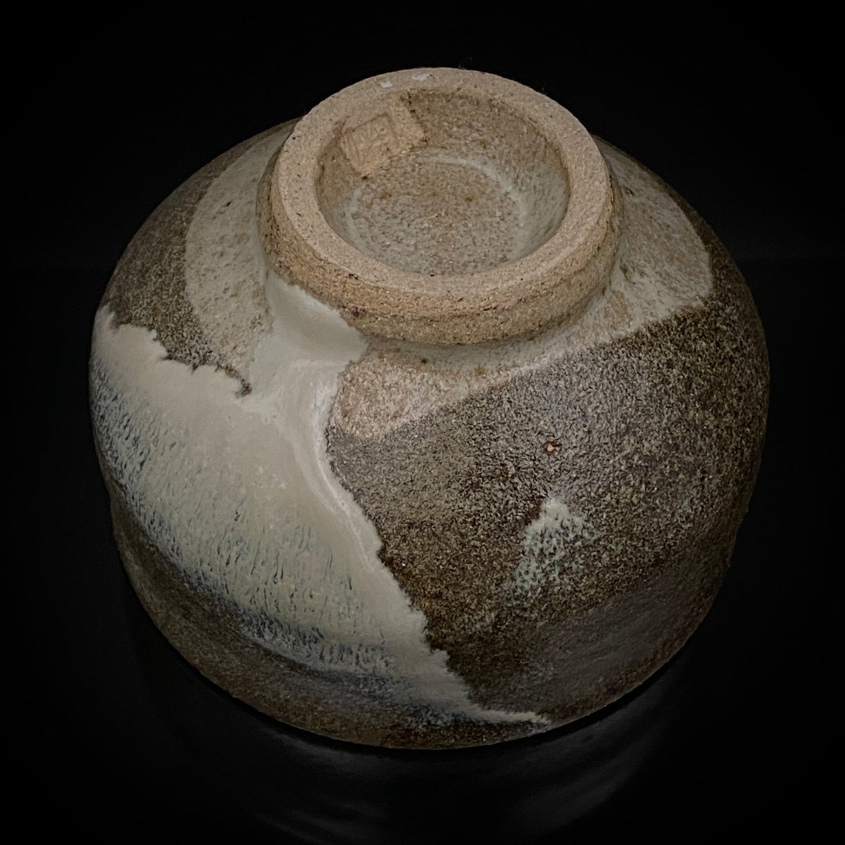 益子焼 伝統工芸士 北土窯三村陶苑 三村 北土 作 糠釉抹茶碗、和のロックグラス、元栃木県窯業指導所技官 糠釉抹茶碗 #490
