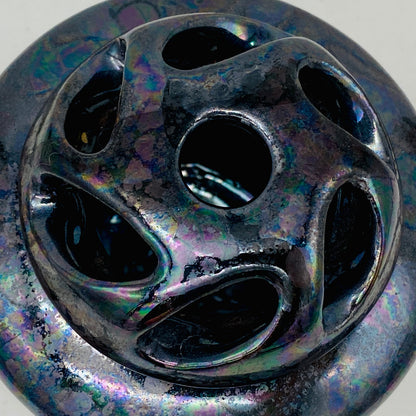 内閣総理大臣賞受賞作家 三代 平安宋丘 (久保 義蔵) 作 曜変天目 三足香炉 曜変天目 博物館収蔵級 【真作保証】#204