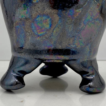 内閣総理大臣賞受賞作家 三代 平安宋丘 (久保 義蔵) 作 曜変天目 三足香炉 曜変天目 博物館収蔵級 【真作保証】#204