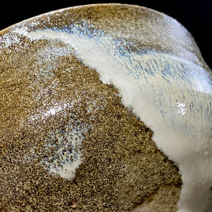 益子焼 伝統工芸士 北土窯三村陶苑 三村 北土 作 糠釉抹茶碗、和のロックグラス、元栃木県窯業指導所技官 糠釉抹茶碗 #490