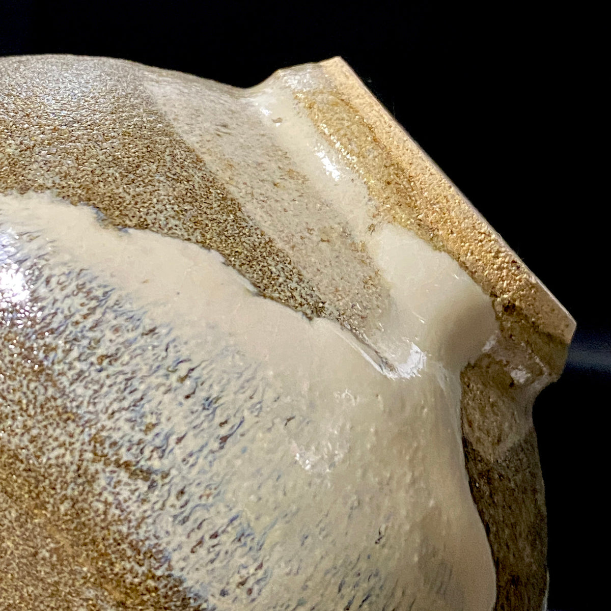 益子焼 伝統工芸士 北土窯三村陶苑 三村 北土 作 糠釉抹茶碗、和のロックグラス、元栃木県窯業指導所技官 糠釉抹茶碗 #490