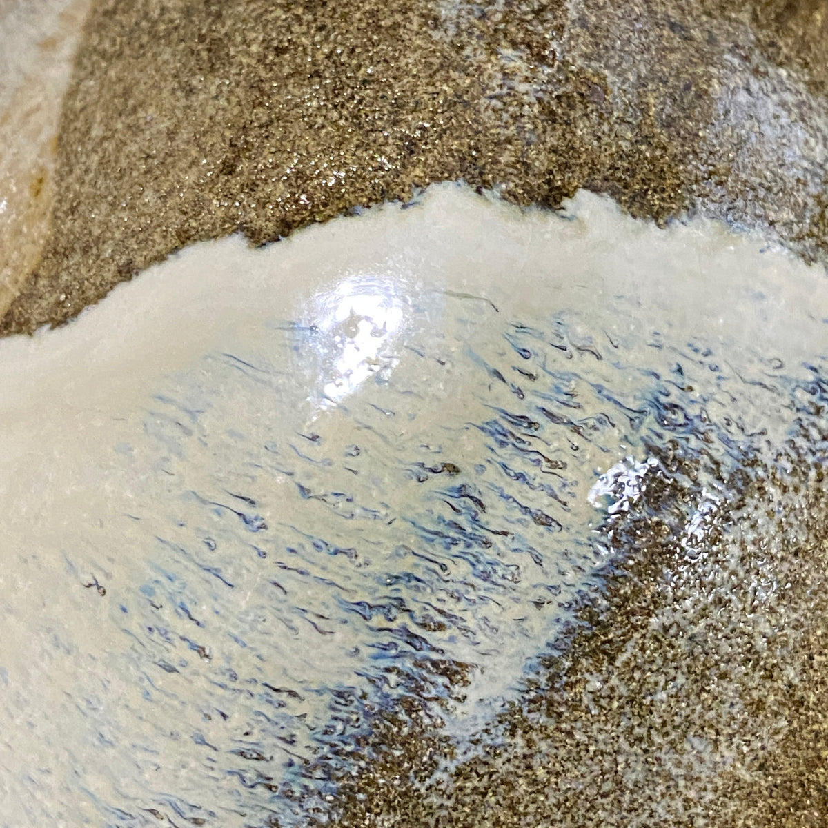 益子焼 伝統工芸士 北土窯三村陶苑 三村 北土 作 糠釉抹茶碗、和のロックグラス、元栃木県窯業指導所技官 糠釉抹茶碗 #490