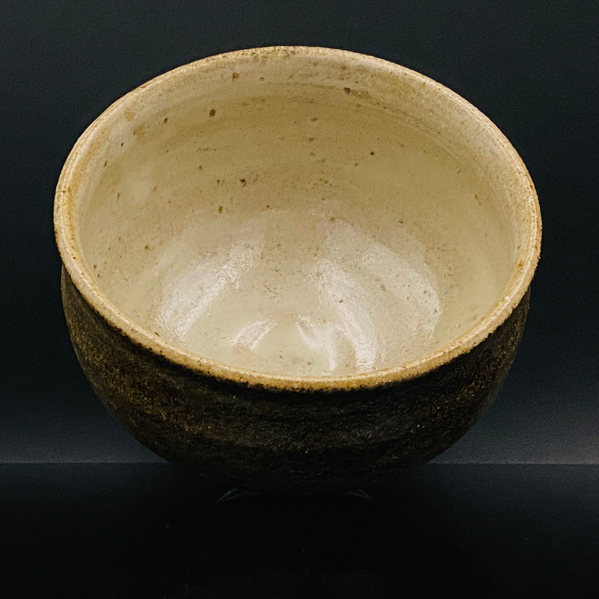 益子焼 伝統工芸士 北土窯三村陶苑 三村 北土 作 糠釉抹茶碗、和のロックグラス、元栃木県窯業指導所技官 糠釉抹茶碗 #490