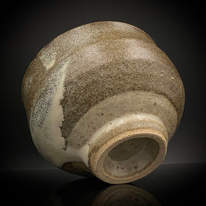 益子焼 伝統工芸士 北土窯三村陶苑 三村 北土 作 糠釉抹茶碗、和のロックグラス、元栃木県窯業指導所技官 糠釉抹茶碗 #490