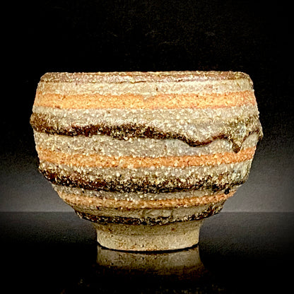 Guinomi Sake Cup / Japanese-Style Shot Glass with Striped Design by Takeda Toshio, Pupil of Living National Treasure Tamura Koichi, Artist Represented in the Collection of The National Museum of Modern Art, Kyoto #397