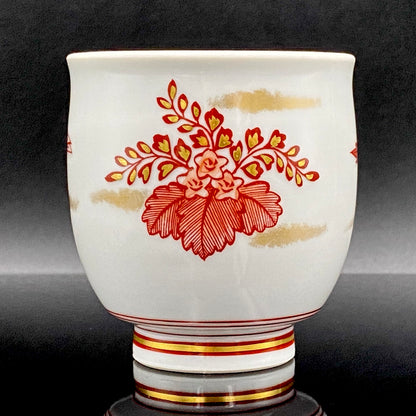 山本 芳岳 最上位作 九谷焼 赤絵細描 金彩赤絵 鳳凰文 ぐい呑み 酒器  皇室献上作家 #202