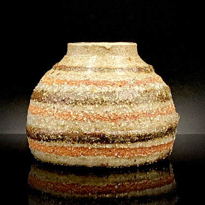 Guinomi Sake Cup / Japanese-Style Shot Glass with Striped Design by Takeda Toshio, Pupil of Living National Treasure Tamura Koichi, Artist Represented in the Collection of The National Museum of Modern Art, Kyoto #397