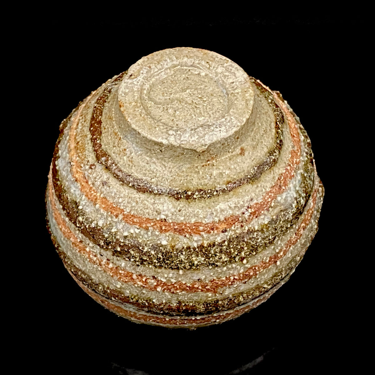 Guinomi Sake Cup / Japanese-Style Shot Glass with Striped Design by Takeda Toshio, Pupil of Living National Treasure Tamura Koichi, Artist Represented in the Collection of The National Museum of Modern Art, Kyoto #397