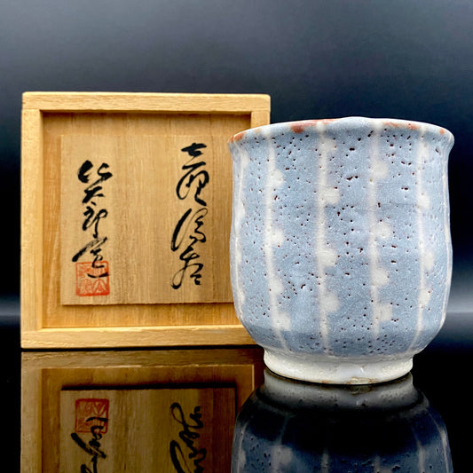 岐阜县重要无形文化遗产传承人 安藤日出武（Ando Hidetake）仙太郎窑 志美浓野 铁绘 筒形酒器 威士忌杯 #205