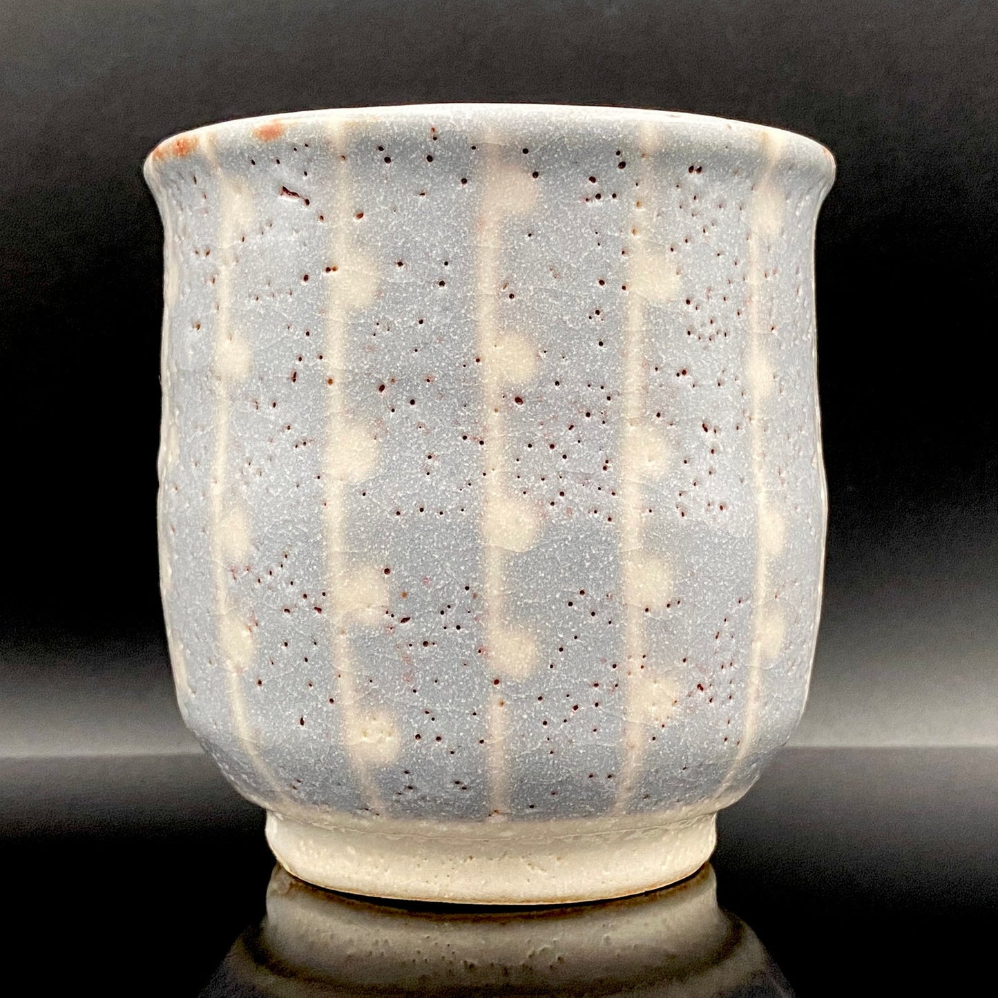 岐阜県重要無形文化財保持者 仙太郎窯 安藤 日出武 作 志美濃野 鉄絵 筒型酒器 ロックグラス #205