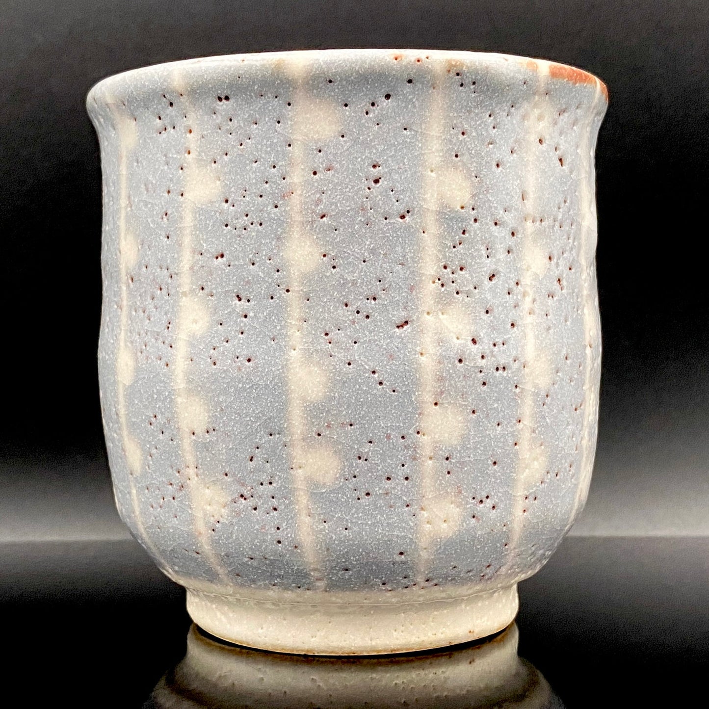 岐阜県重要無形文化財保持者 仙太郎窯 安藤 日出武 作 志美濃野 鉄絵 筒型酒器 ロックグラス #205