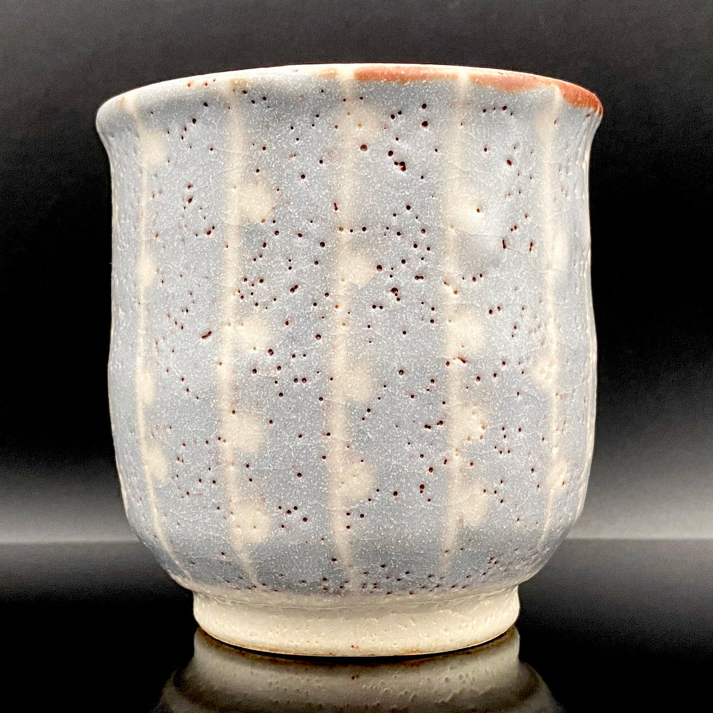 岐阜県重要無形文化財保持者 仙太郎窯 安藤 日出武 作 志美濃野 鉄絵 筒型酒器 ロックグラス #205