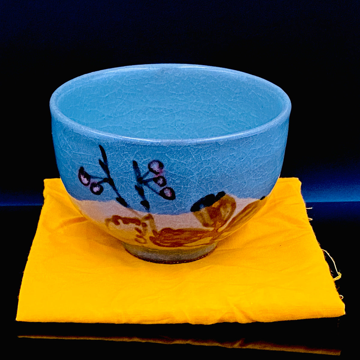 Iron-Painted Sankirai Tea Bowl / Japanese-Style Rocks Glass by Takeda Toshio, Pupil of Living National Treasure Tamura Koichi, Artist Represented in the Collection of The National Museum of Modern Art, Kyoto #503