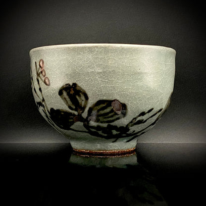 Iron-Painted Sankirai Tea Bowl / Japanese-Style Rocks Glass by Takeda Toshio, Pupil of Living National Treasure Tamura Koichi, Artist Represented in the Collection of The National Museum of Modern Art, Kyoto #503