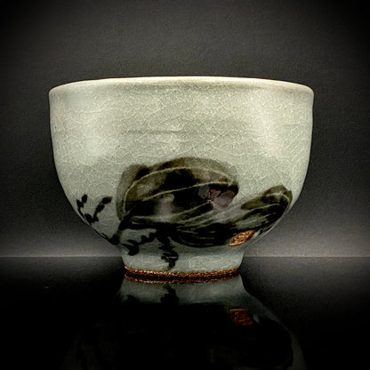 Iron-Painted Sankirai Tea Bowl / Japanese-Style Rocks Glass by Takeda Toshio, Pupil of Living National Treasure Tamura Koichi, Artist Represented in the Collection of The National Museum of Modern Art, Kyoto #503