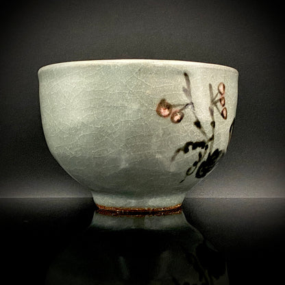 Iron-Painted Sankirai Tea Bowl / Japanese-Style Rocks Glass by Takeda Toshio, Pupil of Living National Treasure Tamura Koichi, Artist Represented in the Collection of The National Museum of Modern Art, Kyoto #503