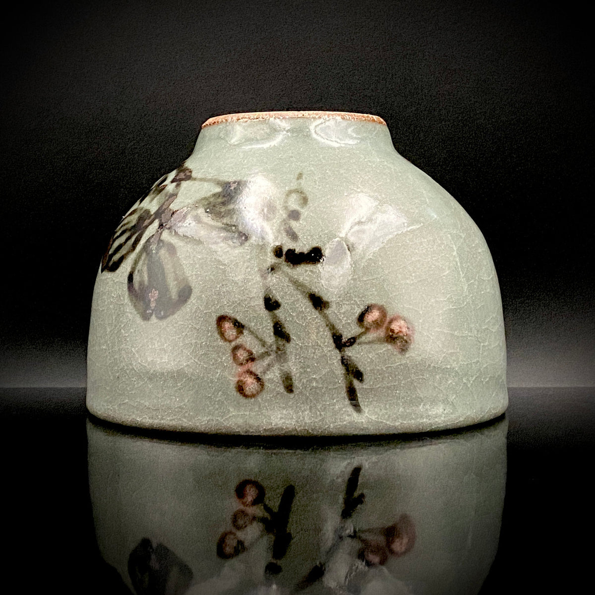 Iron-Painted Sankirai Tea Bowl / Japanese-Style Rocks Glass by Takeda Toshio, Pupil of Living National Treasure Tamura Koichi, Artist Represented in the Collection of The National Museum of Modern Art, Kyoto #503