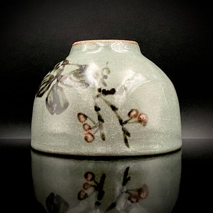 Iron-Painted Sankirai Tea Bowl / Japanese-Style Rocks Glass by Takeda Toshio, Pupil of Living National Treasure Tamura Koichi, Artist Represented in the Collection of The National Museum of Modern Art, Kyoto #503