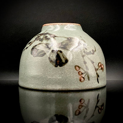 Iron-Painted Sankirai Tea Bowl / Japanese-Style Rocks Glass by Takeda Toshio, Pupil of Living National Treasure Tamura Koichi, Artist Represented in the Collection of The National Museum of Modern Art, Kyoto #503