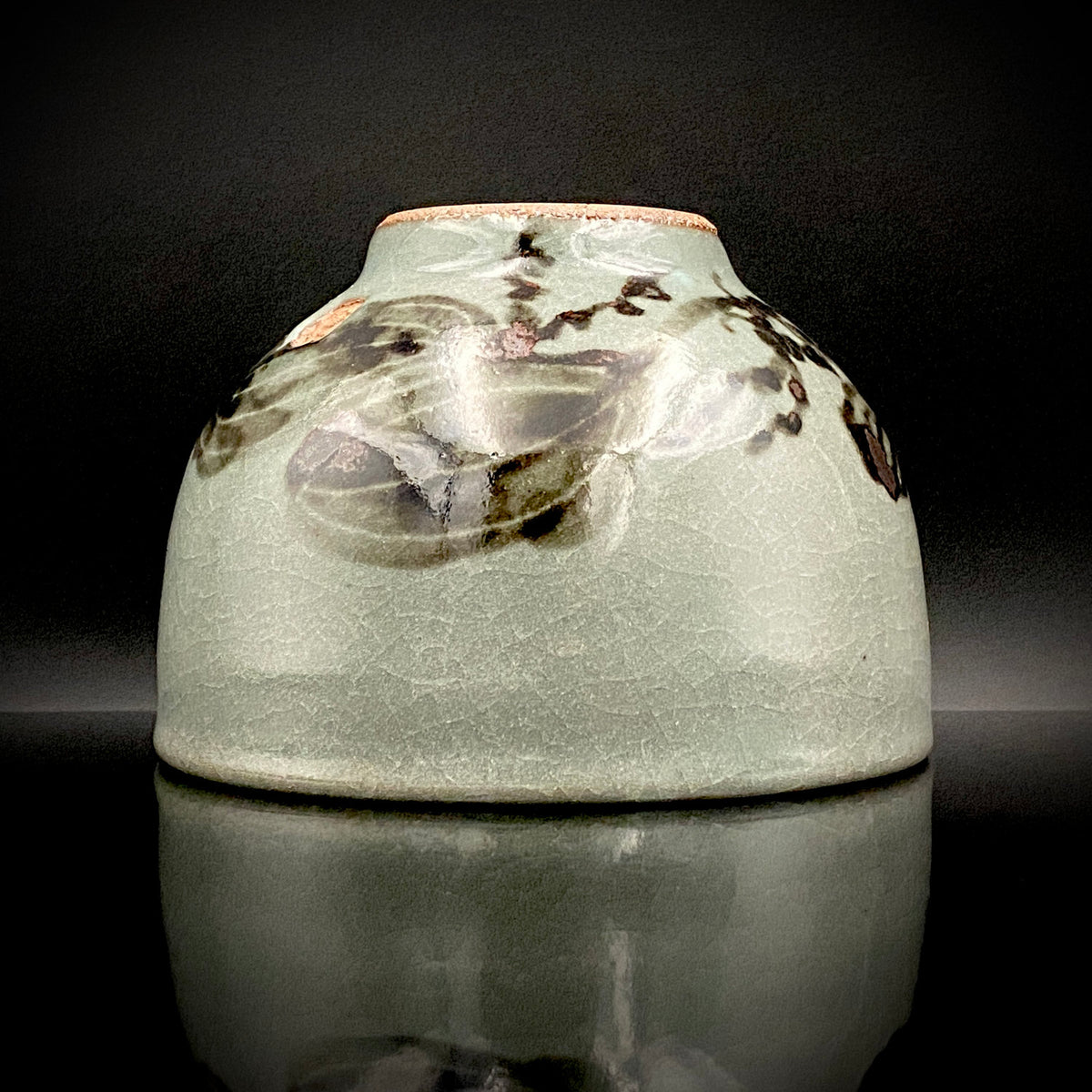 Iron-Painted Sankirai Tea Bowl / Japanese-Style Rocks Glass by Takeda Toshio, Pupil of Living National Treasure Tamura Koichi, Artist Represented in the Collection of The National Museum of Modern Art, Kyoto #503